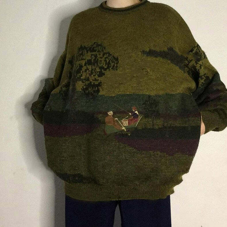 Vintage Aesthetic Fisherman Knit Sweater: Perfect for Spring Outfits