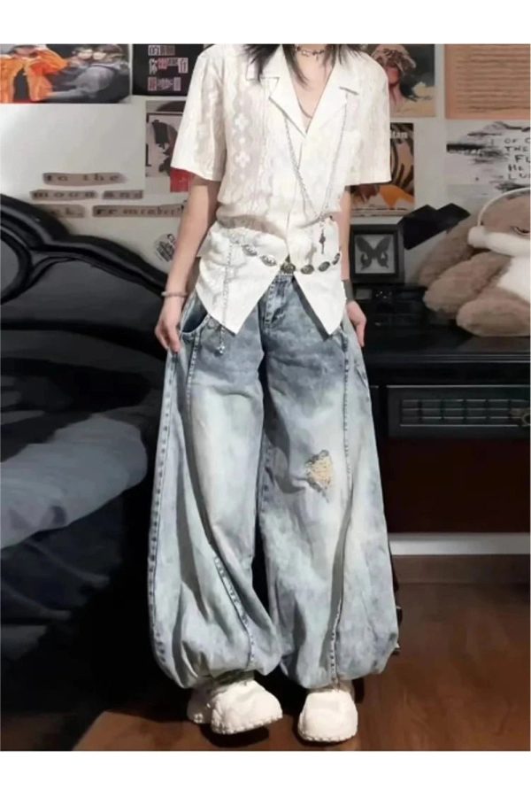 Vintage Balloon Wide-Leg Jeans: Perfect for Casual Outfits & Spring Fits