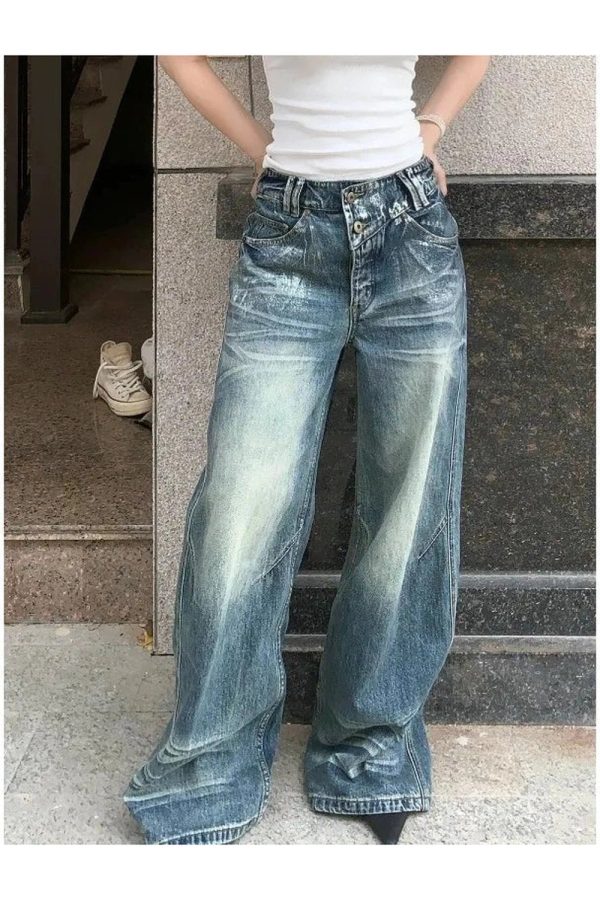 Vintage Fade Wide-Leg Jeans: Perfect for Casual Outfits & Concert Looks