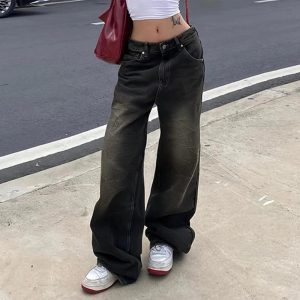 Vintage Washed Baggy Jeans - Cute 2000s Outfits, Y2K Fashion Inspiration