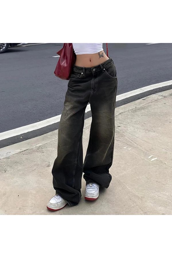 Vintage Washed Baggy Jeans - Cute 2000s Outfits, Y2K Fashion Inspiration