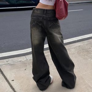 Vintage Washed Baggy Jeans - Cute 2000s Outfits, Y2K Fashion Inspiration