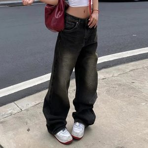 Vintage Washed Baggy Jeans - Cute 2000s Outfits, Y2K Fashion Inspiration