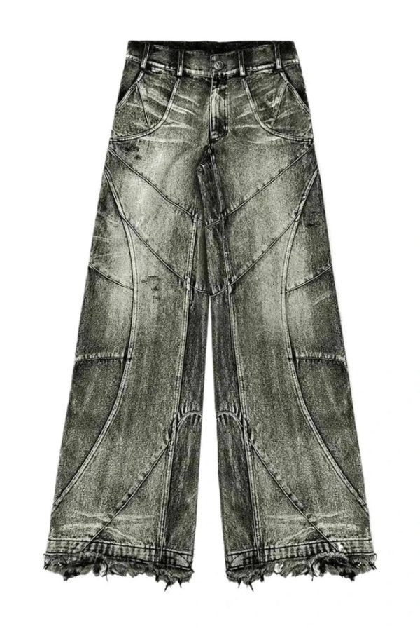 Vintage Washed Patchwork Jeans: Perfect for Casual Outfits & Concerts