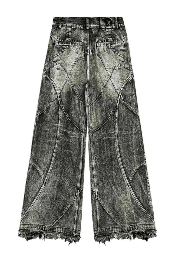 Vintage Washed Patchwork Jeans: Perfect for Casual Outfits & Concerts