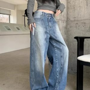 Vintage Washed Wide-Leg Jeans: Perfect for Casual Outfits & Spring Fits