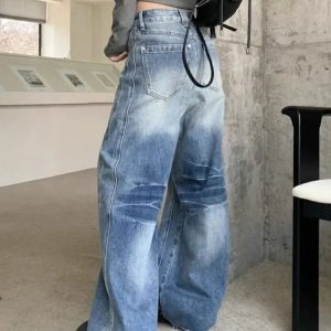 Vintage Washed Wide-Leg Jeans: Perfect for Casual Outfits & Spring Fits