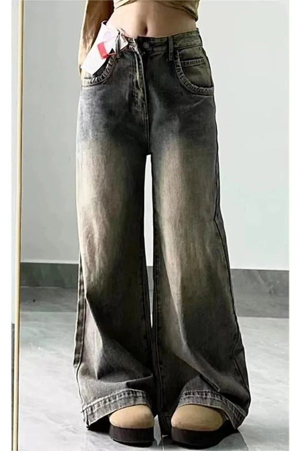 Vintage Washed Wide-Leg Jeans: Perfect for Casual Outfits & Spring Styles