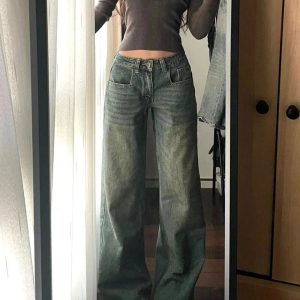 Vintage Washed Wide-Leg Jeans: Perfect for Casual Outfits & Spring Styles