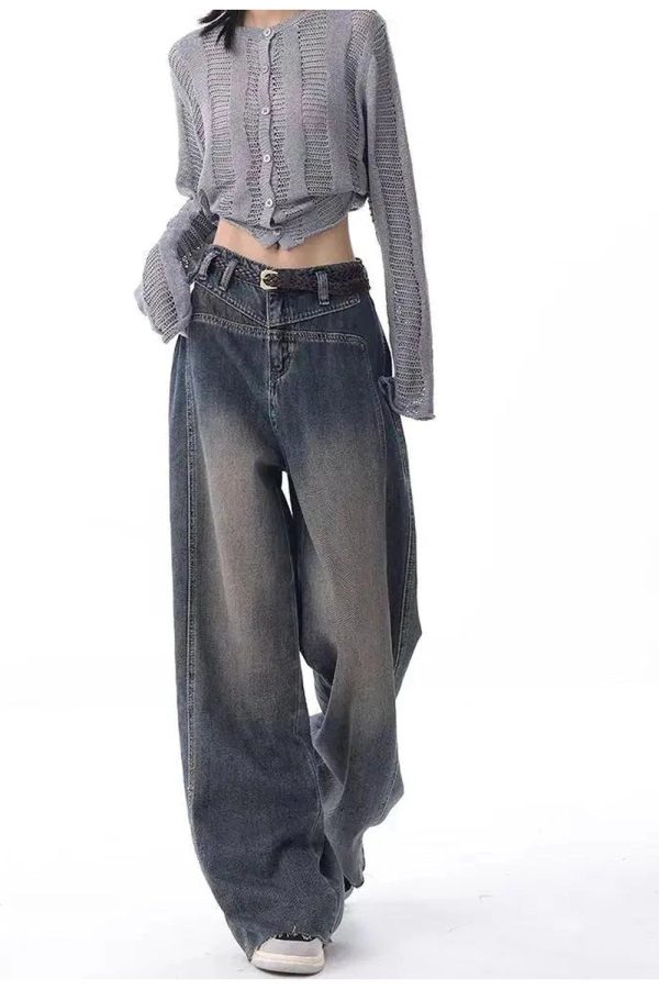 Vintage Washed Wide-Leg Jeans: Perfect for Casual Outfits & Spring Styles