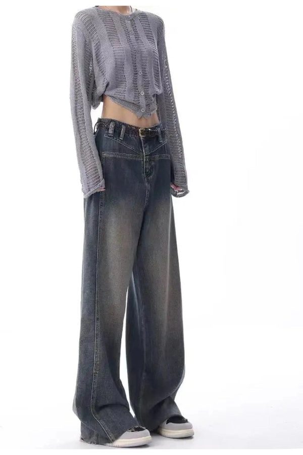 Vintage Washed Wide-Leg Jeans: Perfect for Casual Outfits & Spring Styles