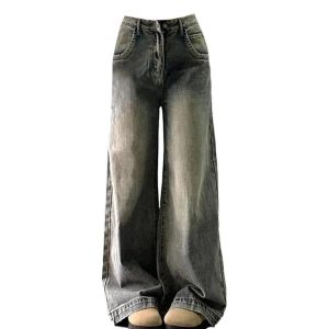 Vintage Washed Wide-Leg Jeans: Perfect for Casual Outfits & Spring Styles