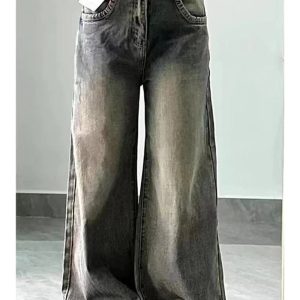 Vintage Washed Wide-Leg Jeans: Perfect for Casual Outfits & Spring Styles