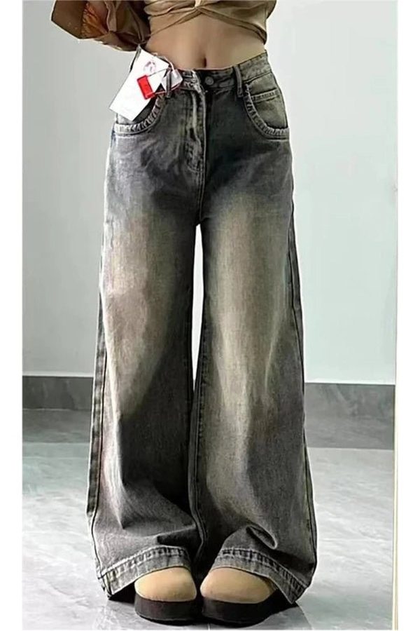 Vintage Washed Wide-Leg Jeans: Perfect for Casual Outfits & Spring Styles