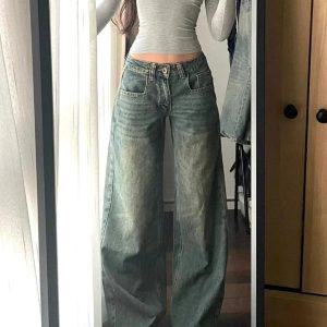 Vintage Washed Wide-Leg Jeans: Perfect for Casual Outfits & Spring Styles