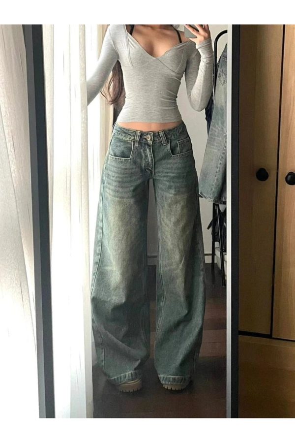 Vintage Washed Wide-Leg Jeans: Perfect for Casual Outfits & Spring Styles