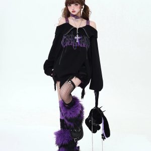 Violet Rebellion Chain Sweater - Y2K Fashion, Cute 2000s Outfits, McBling Style