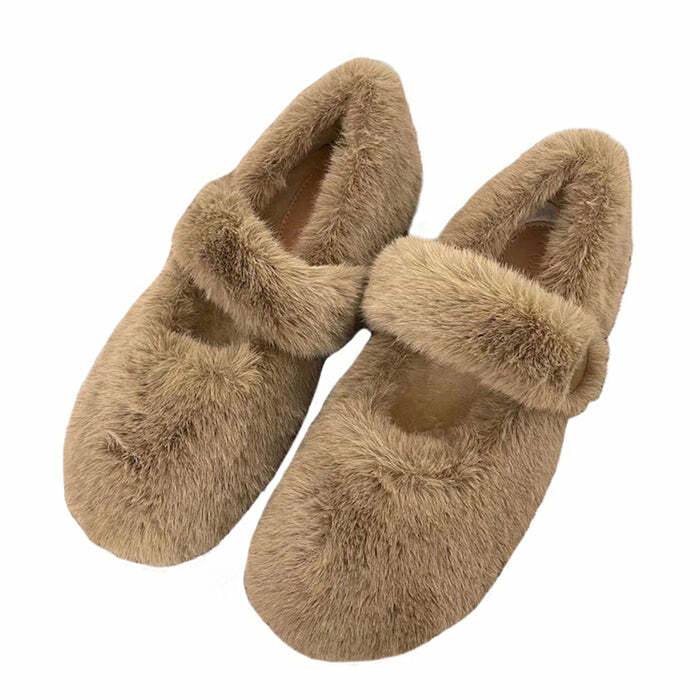 Warm Sheepskin Ballet Flats - Cute 2000s Outfits & Y2K Fashion Inspired