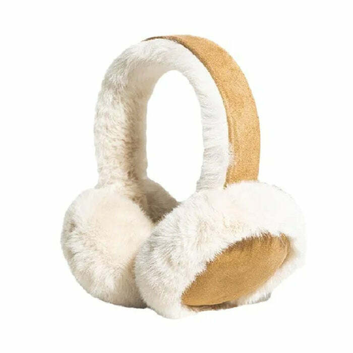 Warm Sheepskin Earmuffs - Y2K Fashion, Cute 2000s Outfits, Winter Style