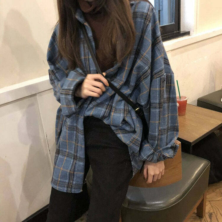 Warm Vibes Oversized Plaid Shirt: Perfect for Spring Outfits & Concerts