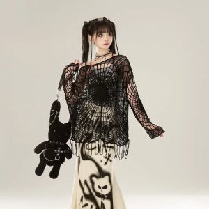 Webbed Nightmare Top - Cute 2000s Outfits, Y2K Fashion Inspiration