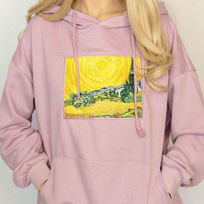 Wheat Field with Cypresses Hoodie - Y2K Vintage Fashion, Cute 2000s Outfits