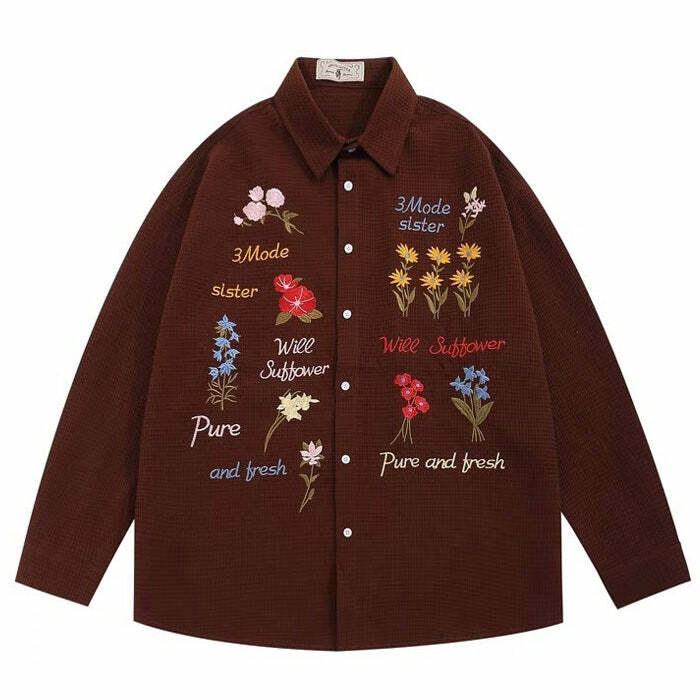 Wildflowers Embroidery Shirt: Perfect for Spring Outfits & Casual Looks