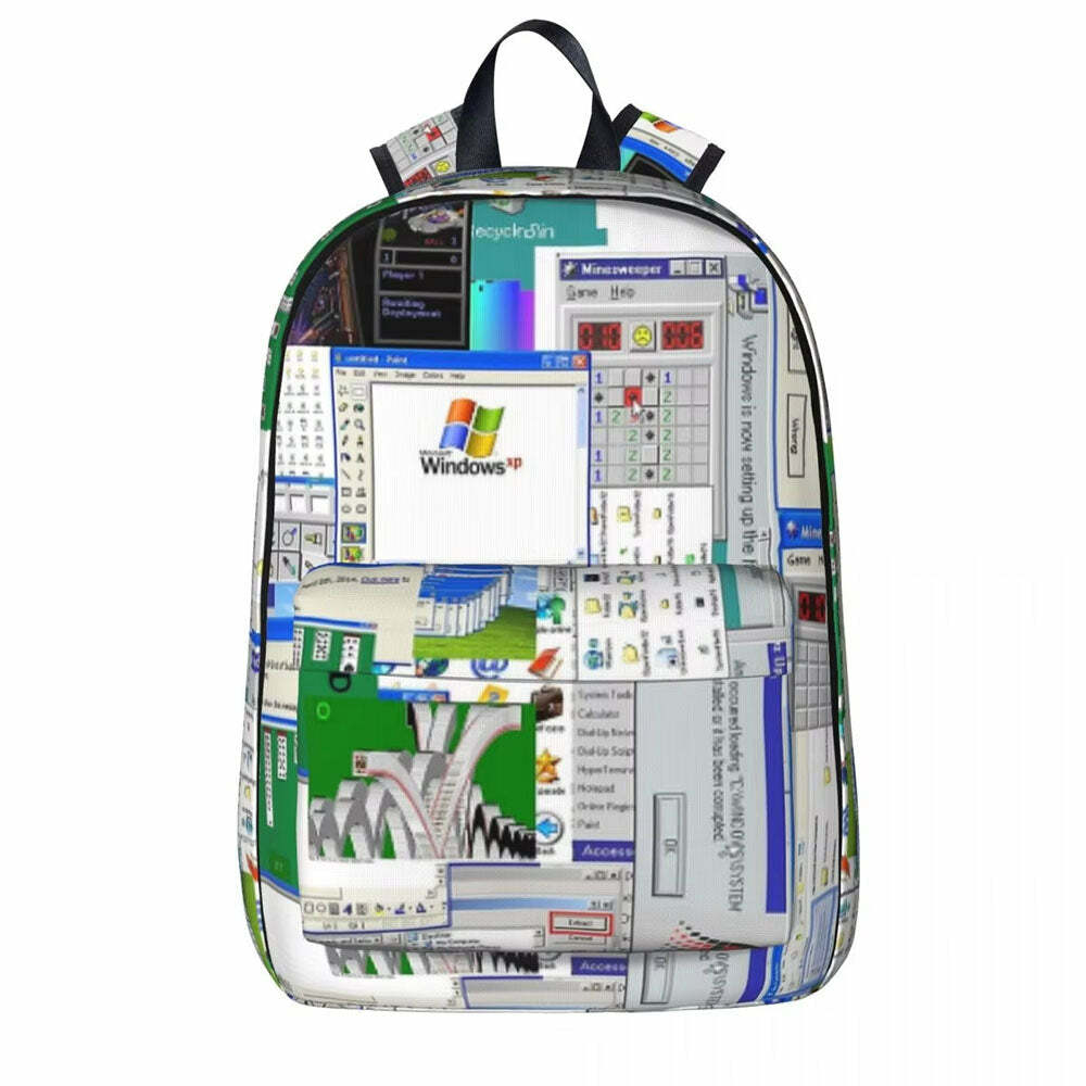 Windows XP Aesthetic Backpack: Perfect for Concerts, School & Everyday Outfits