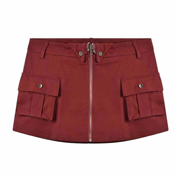 Wine Red Zip Front Mini Skirt: Trendy Outfit Ideas for Every Occasion