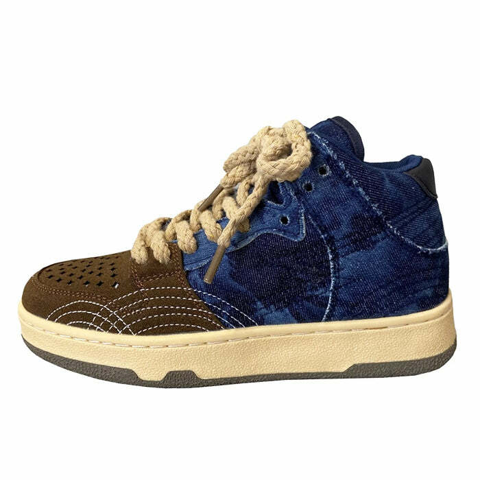 Y2K Aesthetic Denim Sneakers: Perfect for Concerts, Casual Outfits