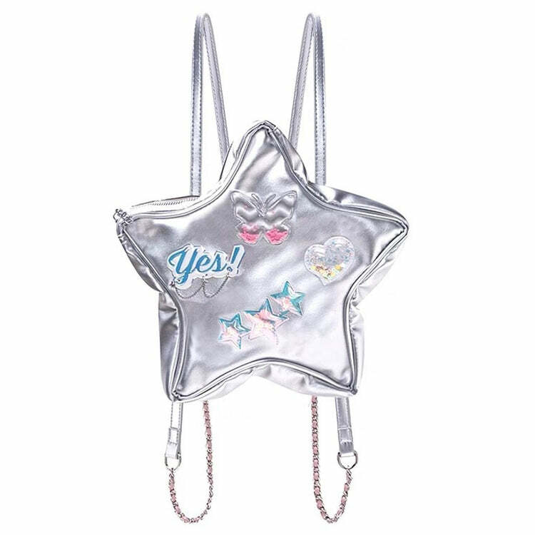 Y2K Aesthetic Star-Shaped Backpack for Concerts, Travel & Everyday Outfits