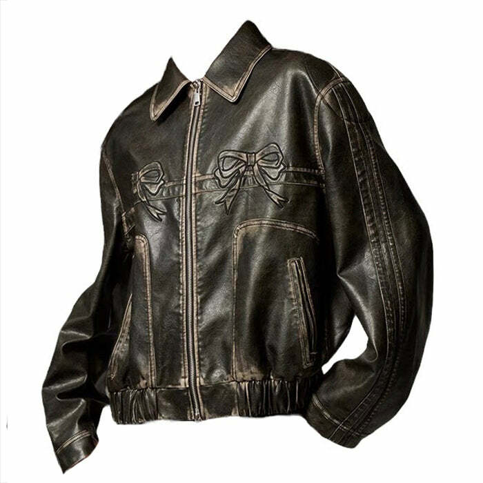 Y2K Bow Motorcycle Jacket: Trendy Outfit Ideas for Concerts & Casual Outfits