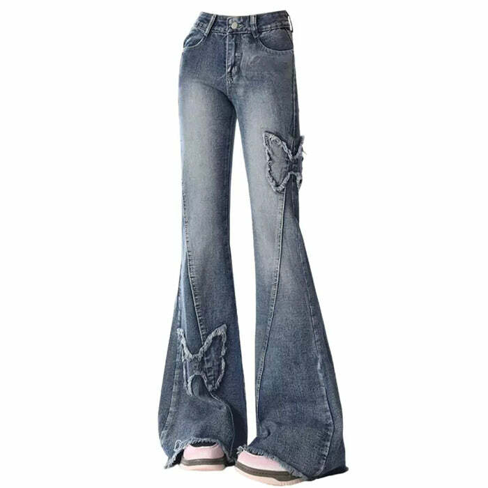 Y2K Butterfly Flare Jeans: Trendy Outfit Ideas for Spring & Beyond