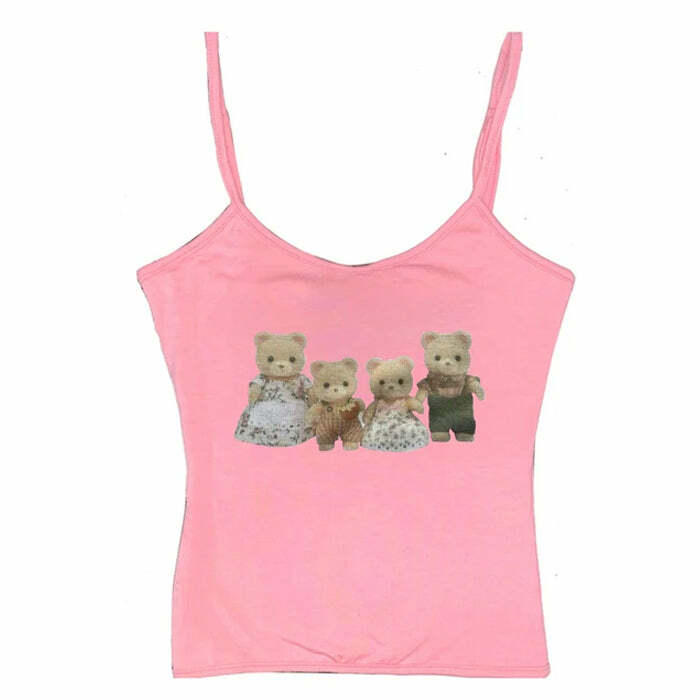 Y2K Cute Bears Tank Top: Trendy Outfit Ideas for Spring & Summer Fun