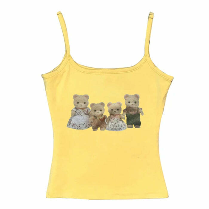 Y2K Cute Bears Tank Top: Trendy Outfit Ideas for Spring & Summer Fun