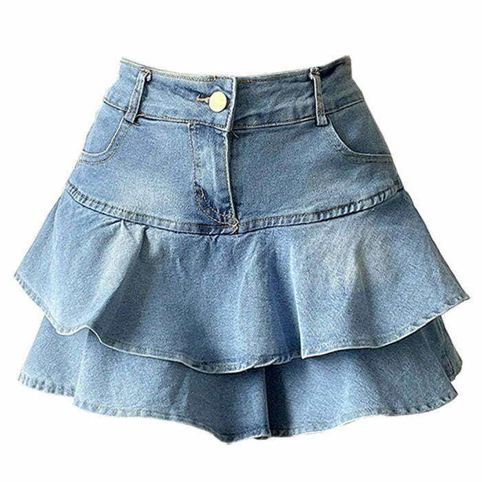 Y2K Denim Ruffled Skirt: Trendy Outfit Ideas for Spring & Concerts