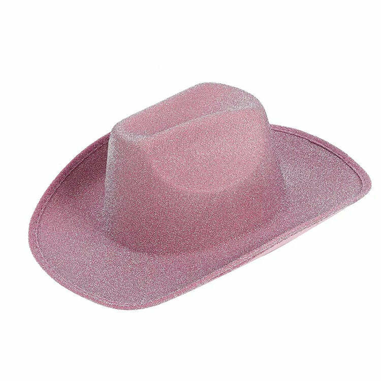 Y2K Glitter Cowgirl Hat - Cute 2000s Outfits & Vintage Fashion Accessory