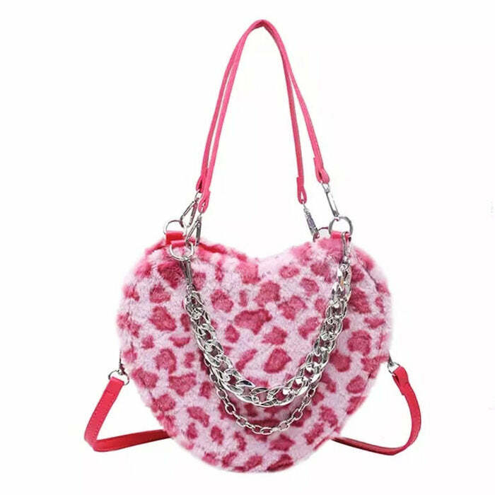 Y2K Heart Fuzzy Bag - Cute 2000s Outfits, Juicy Couture & Mcbling Fashion