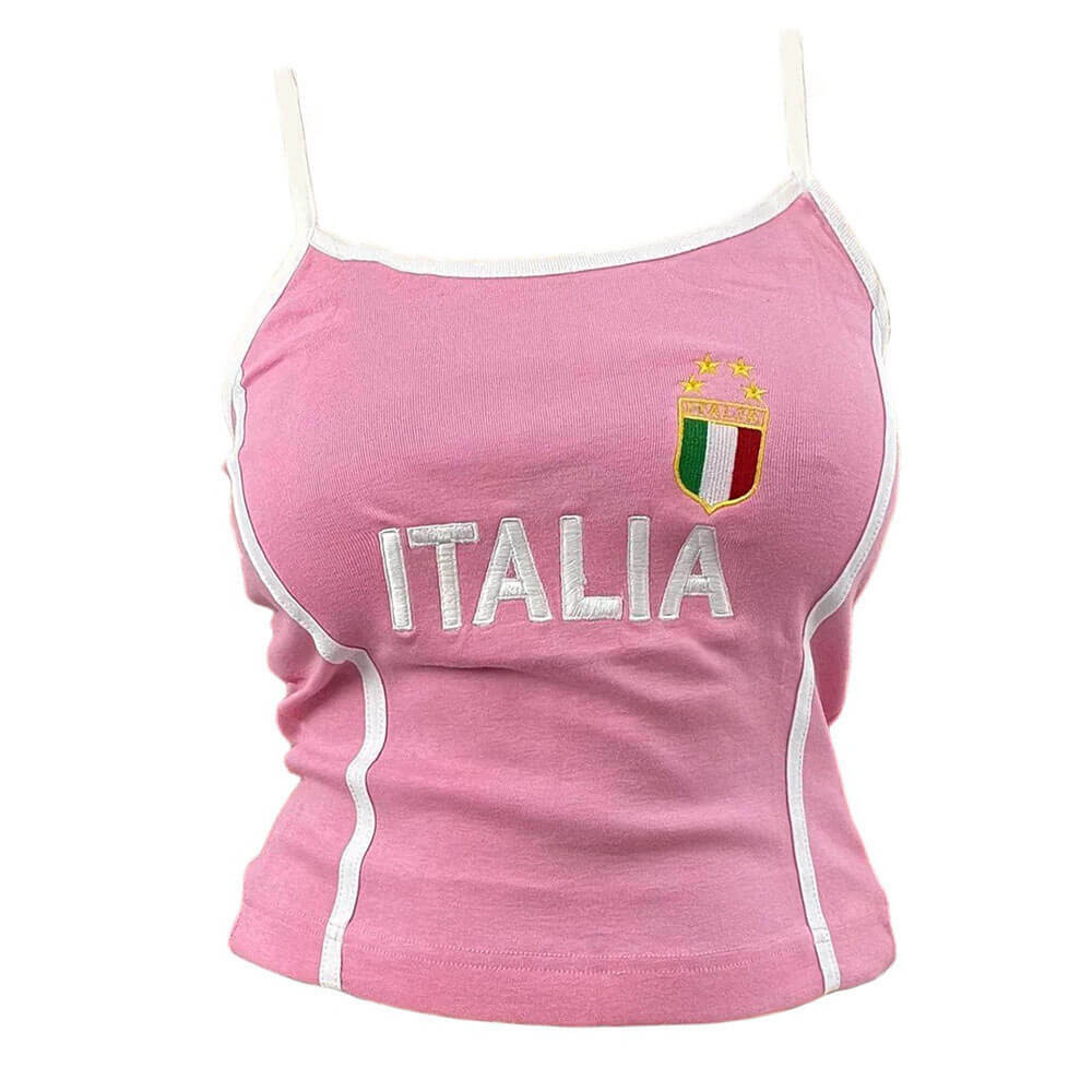 Y2K Italia Embroidery Tank Top: Trendy Outfit Ideas for Every Occasion