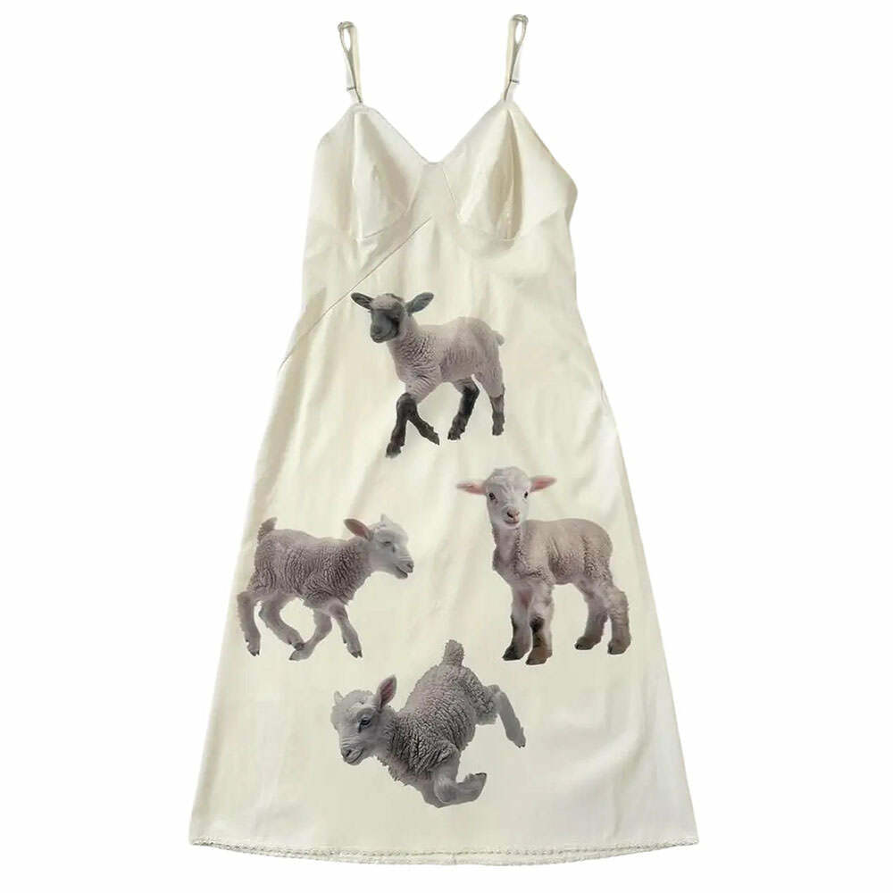 Y2K Lambs Print Slip Dress: Trendy Outfit Ideas for Spring & Beyond