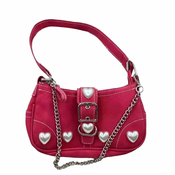 Y2K Pearl Heart Bag: Perfect Accessory for Concert, Date Night & Spring Outfits