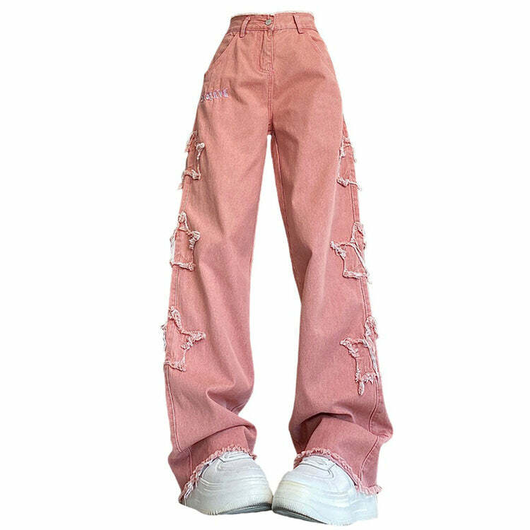 Y2K Pink Star Jeans: Trendy Outfit Ideas for Concerts and Casual Outings