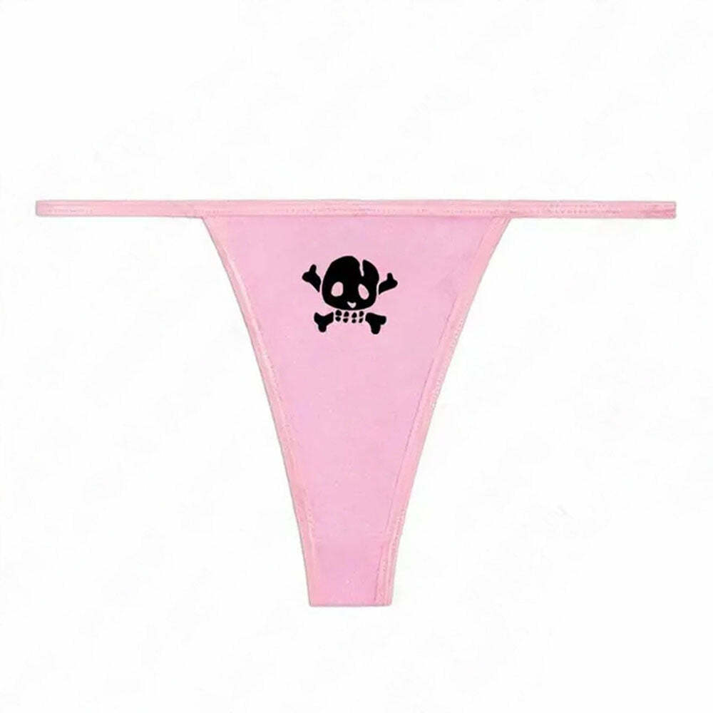 Y2K Skull Thong Panty: Trendy Outfit Ideas for Concerts & Casual Wear