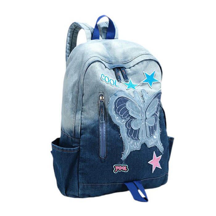 Y2K Style Butterfly Denim Backpack | Cute 2000s Outfits & Fashion