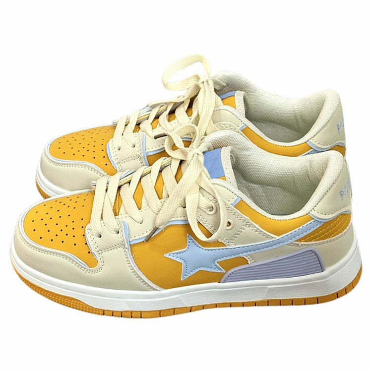 Yellow Star Aesthetic Sneakers: Perfect for Concerts, Casual Outfits