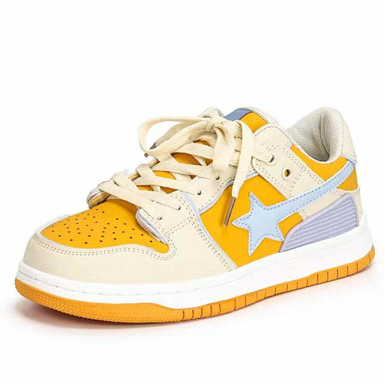 Yellow Star Aesthetic Sneakers: Perfect for Concerts, Casual Outfits